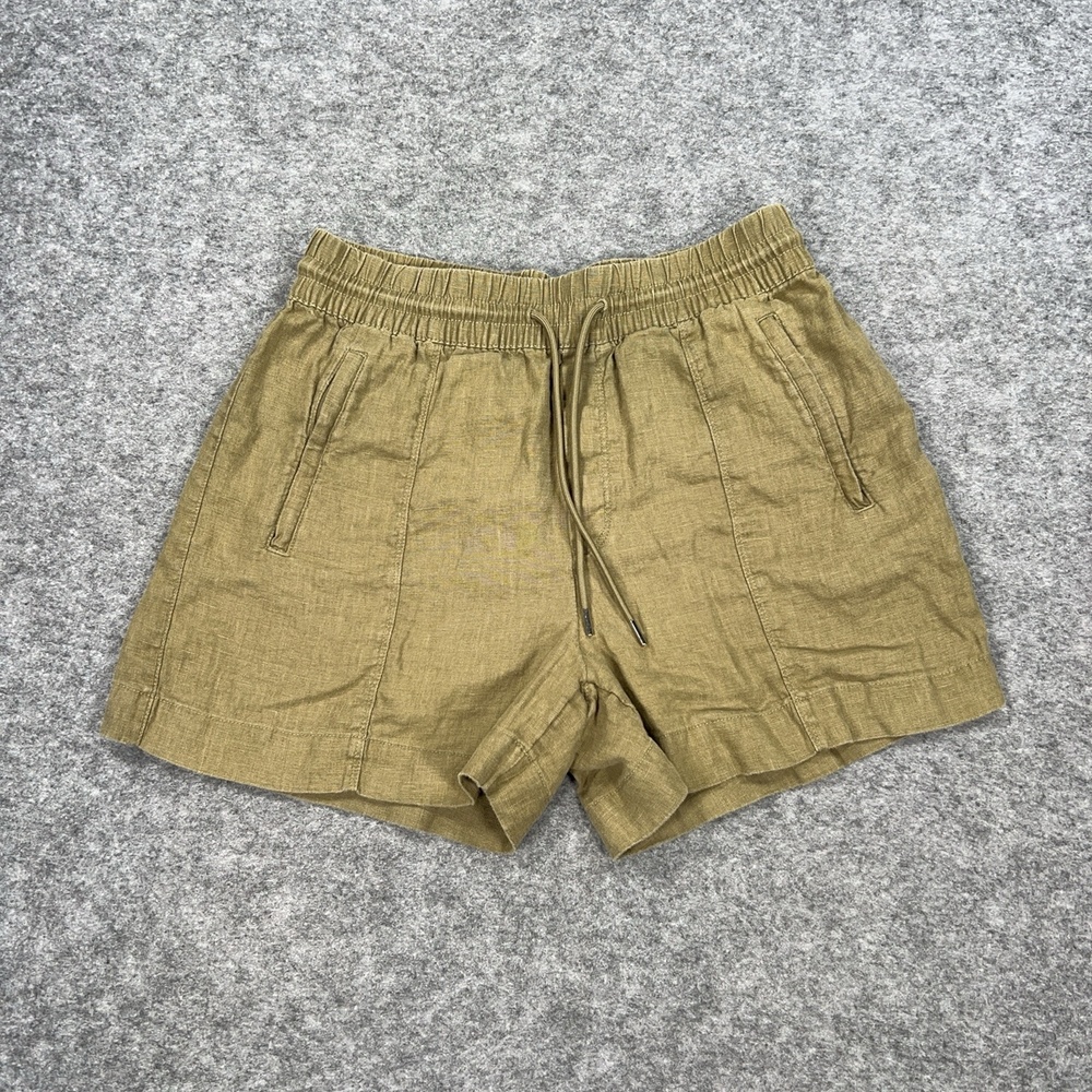 Athleta Shorts Womens M Green Chino Elastic Waist Drawstring Casual Summer